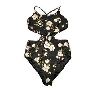 NWT O’Neill Kendra Floral Knot Front One Piece Swim Suit Size 12